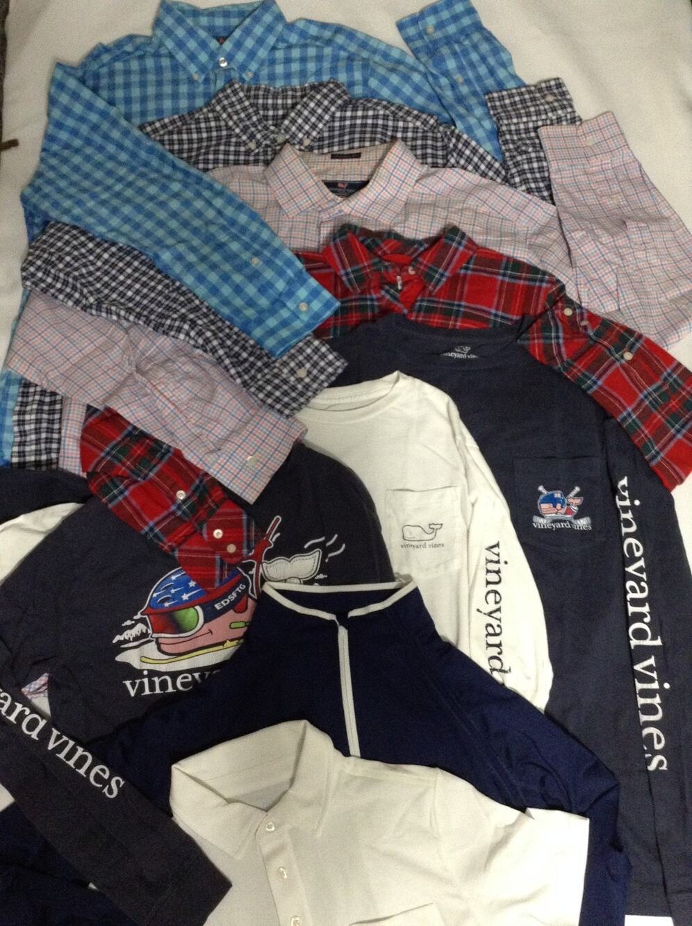 Lot of 9 Vineyard Vines Mens & Womens Tops Shirts Long Sleeve Polos Flannel NWT